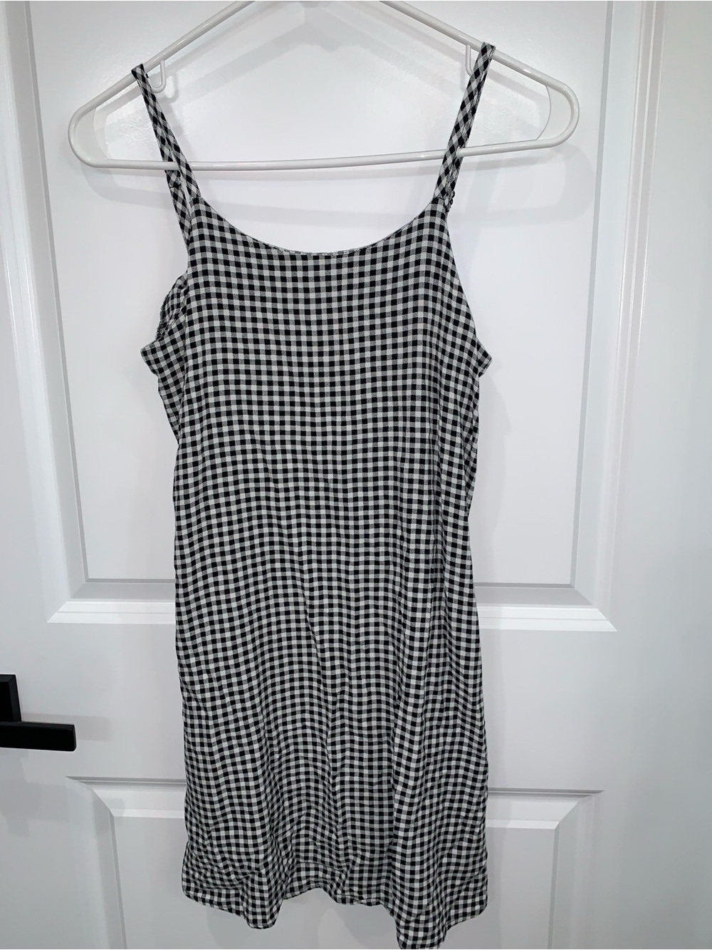 art class Black and White Girls Gingham Slip Dress